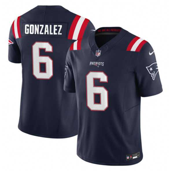 Men & Women & Youth New England Patriots #6 Christian Gonzalez Navy 2023 F.U.S.E. Vapor Limited Jersey